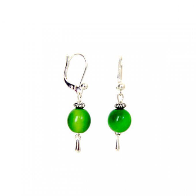 Bijou coloré perles de tagua vert
