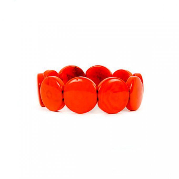 bracelet fantaisie en ivoire végétal orange