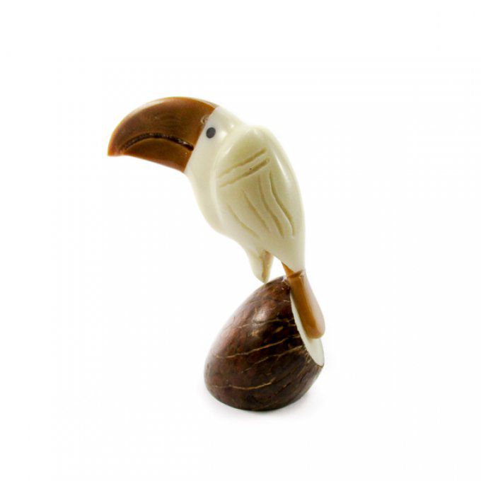 figurine de décoration toucan en tagua