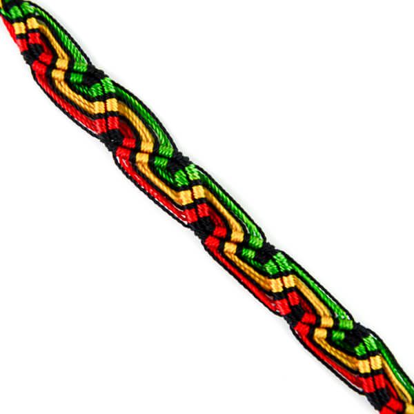 Bracelet Brésilien D'Amitié Tressé Fil De Coton - Couleurs Rasta Jamaïque - Unisexe