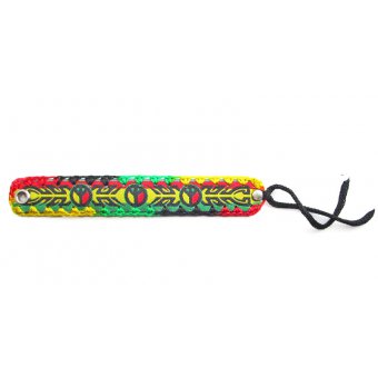 bracelet tissu aux couleurs rasta