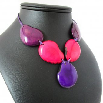 collier en ivoire vegetal, bijoux ethnique naturel, boutique tagua