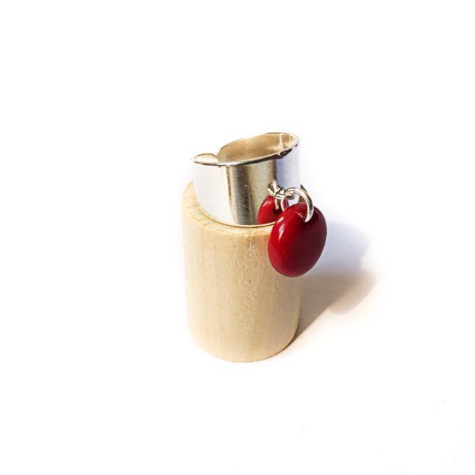 Bague pendentif rouge