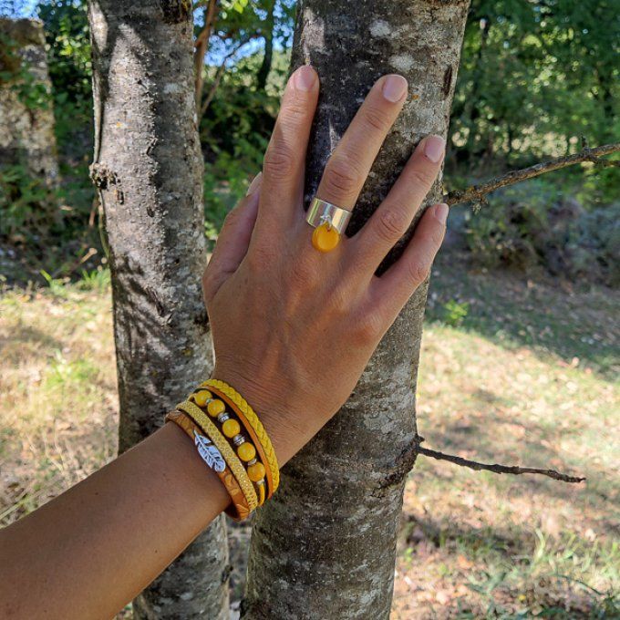 Bague pendentif jaune