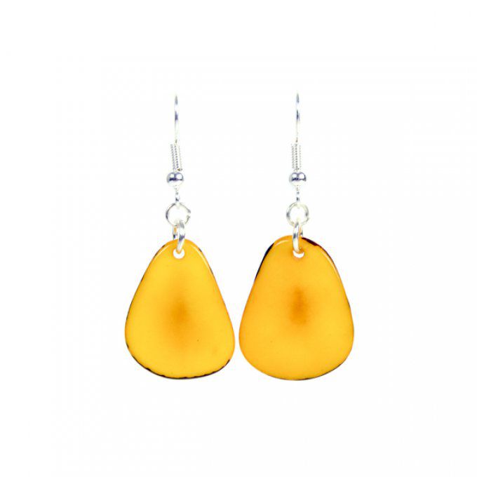 Boucles d'oreilles pétales d'ivoire végétal jaune