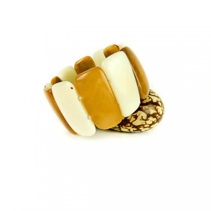bracelet large en tagua naturelle
