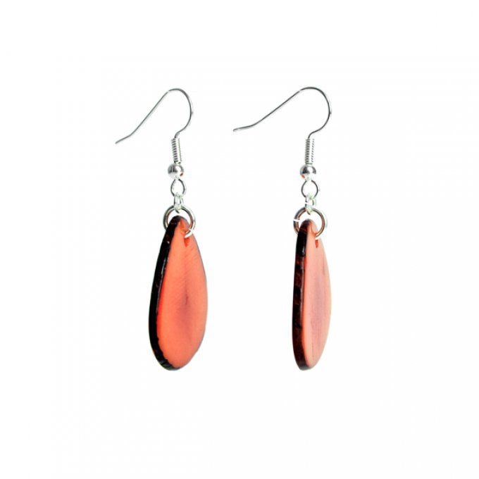 Boucles d'oreilles pétales d'ivoire végétal orange