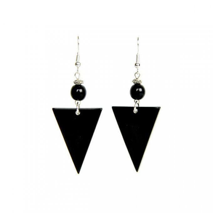 Boucles d'oreilles triangle noir