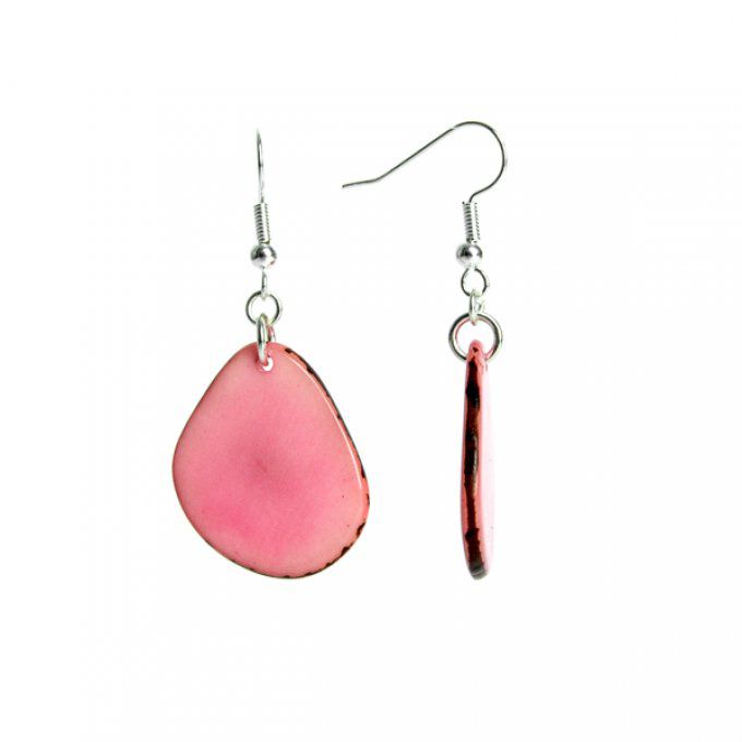 Boucles d'oreilles artisanales ethnique rose