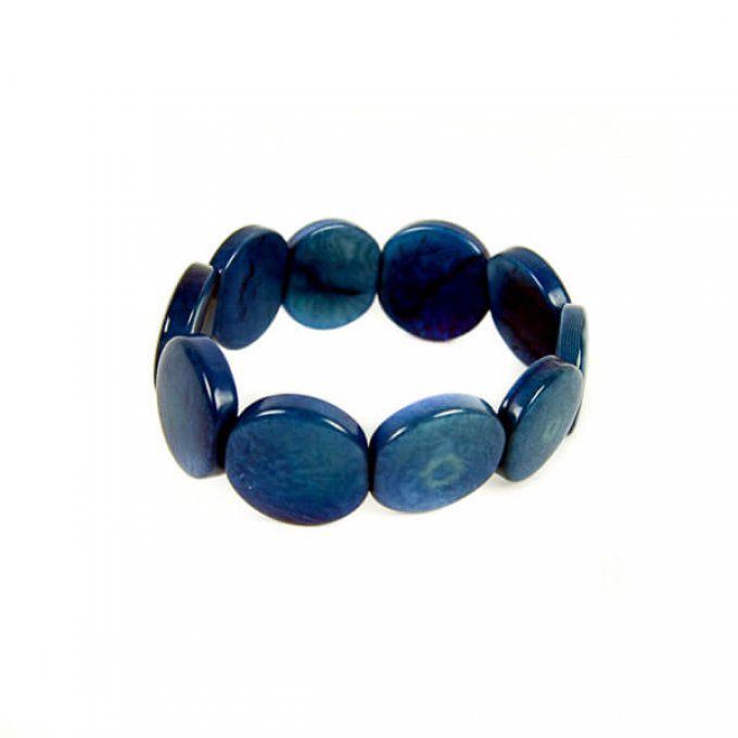 bijou fantaisie en tagua bleu marine