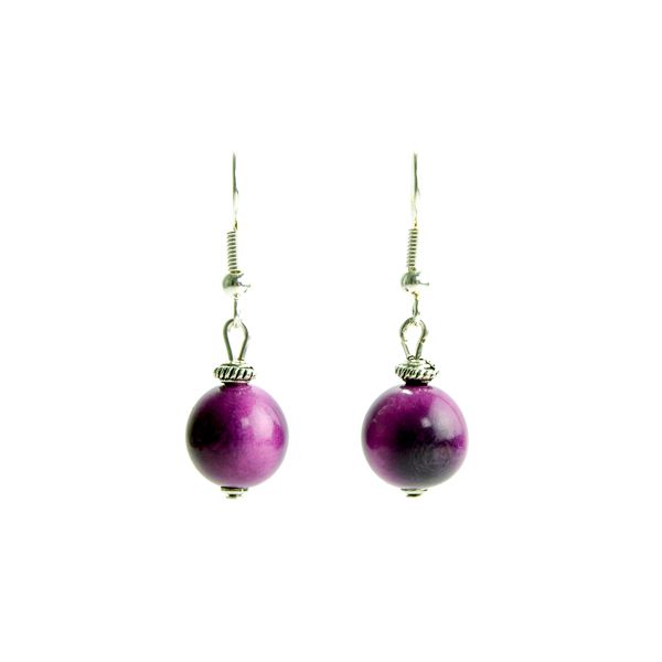 Perles simple d'ivoire végétal violet