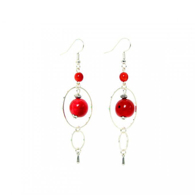 boucles fantaisie femme avec boule rouge