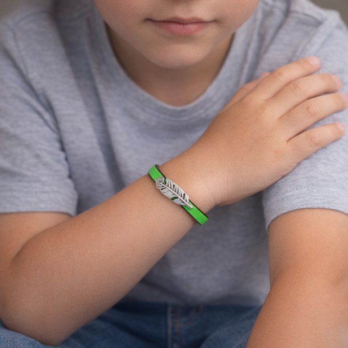 Bracelet CréaCuir Kids jaune fluo