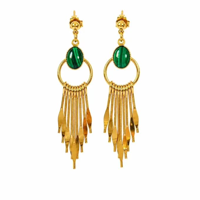 Boucles INDIA & malachite