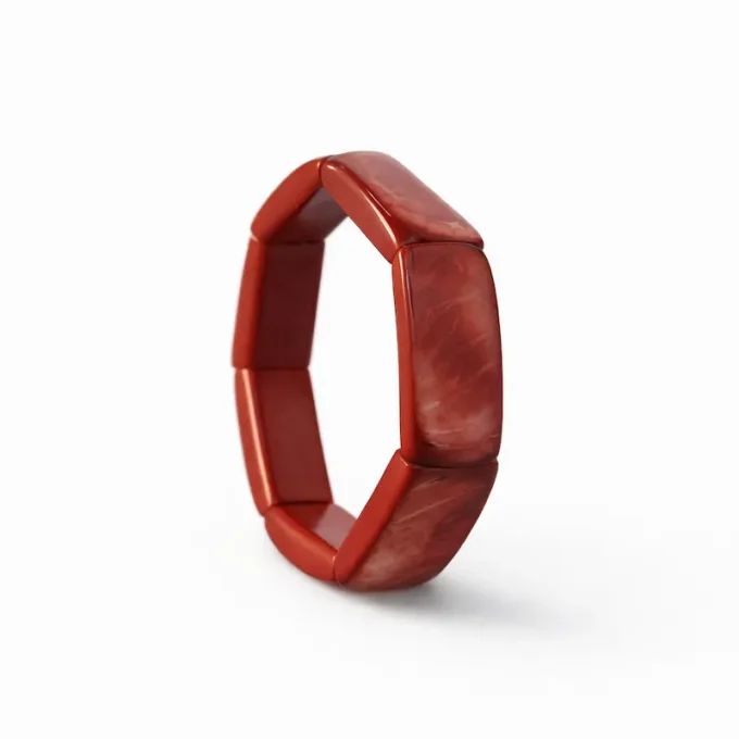 Bracelet Bohème en Tagua rouge