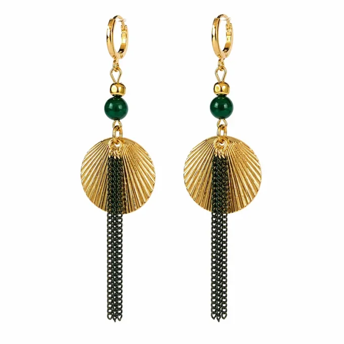 Boucles d'oreilles GAIA & Malachite