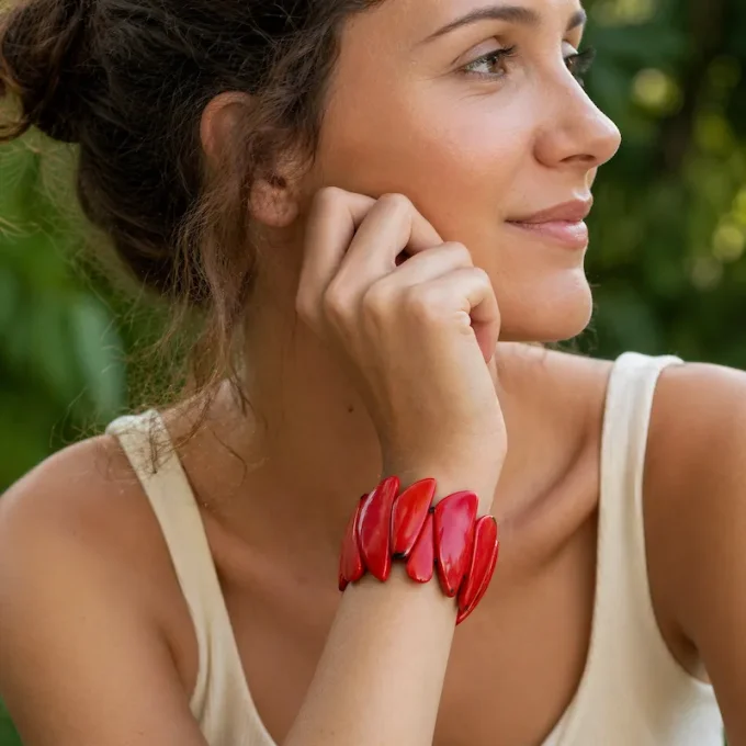 Bracelet Manchette Fragment Rouge