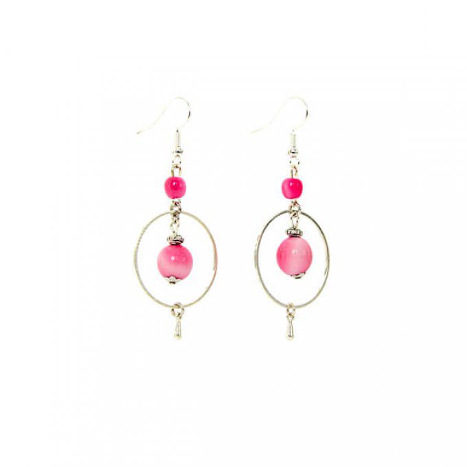 boucles d'oreilles chic rose