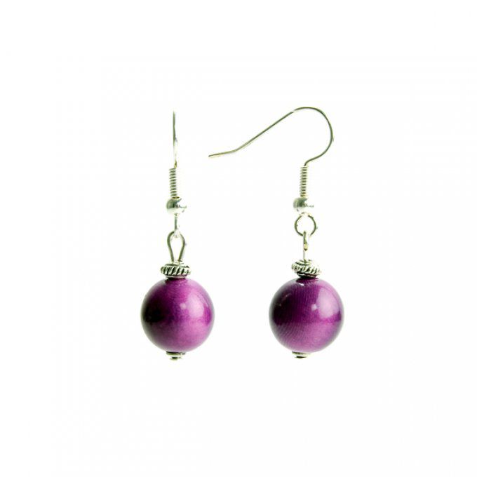 Perles simple d'ivoire végétal violet