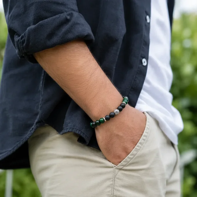 Bracelet Malchite & Agate mate