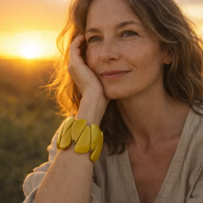 Bracelet manchette Fragment jaune