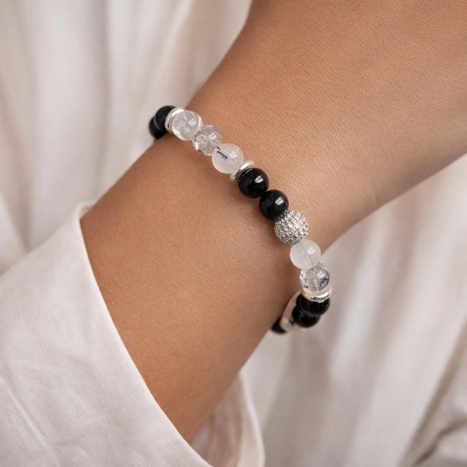 Bracelet Quartz rutile et Onyx