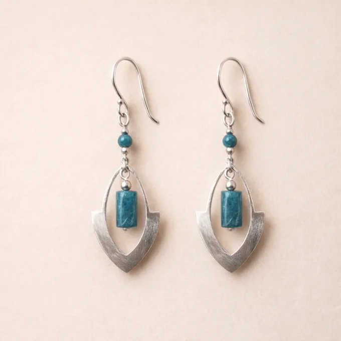 Boucles d'oreilles AURA & Apatite bleue