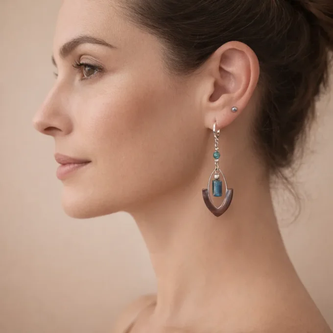 Boucles d'oreilles AURA & Apatite bleue