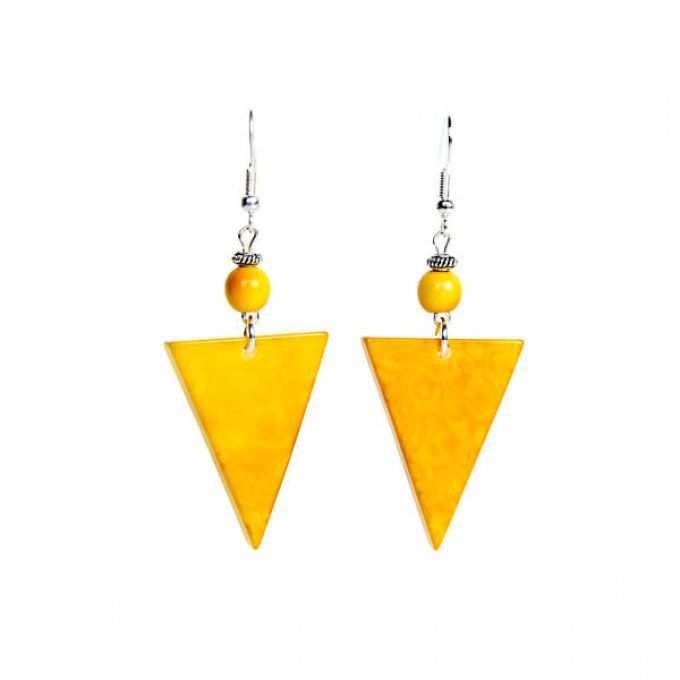 Boucles d'oreilles chics en triangle jaune