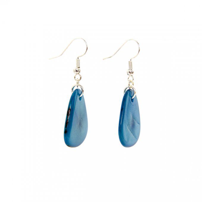 boucles d'oreilles pétale bleu clair