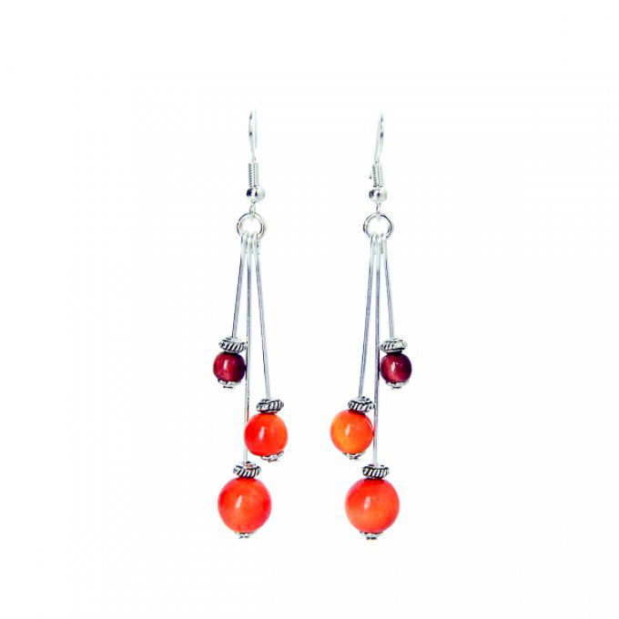 Boucles d'oreilles Chic orange marron