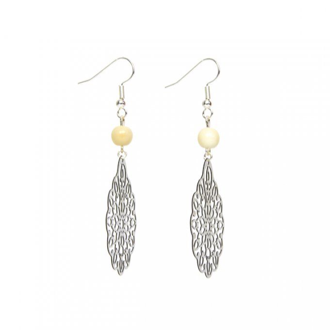 boucles d'oreilles chic argentée