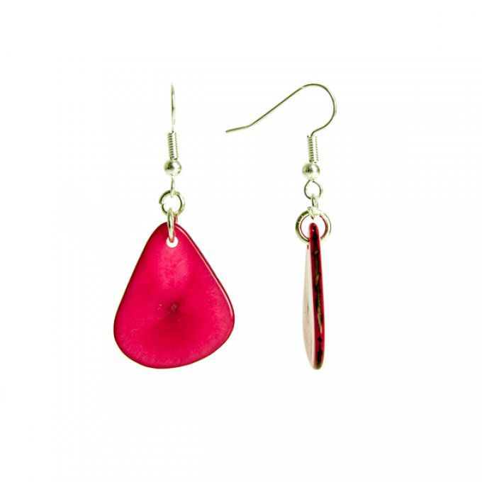 boucles d'oreilles bio éthique rose