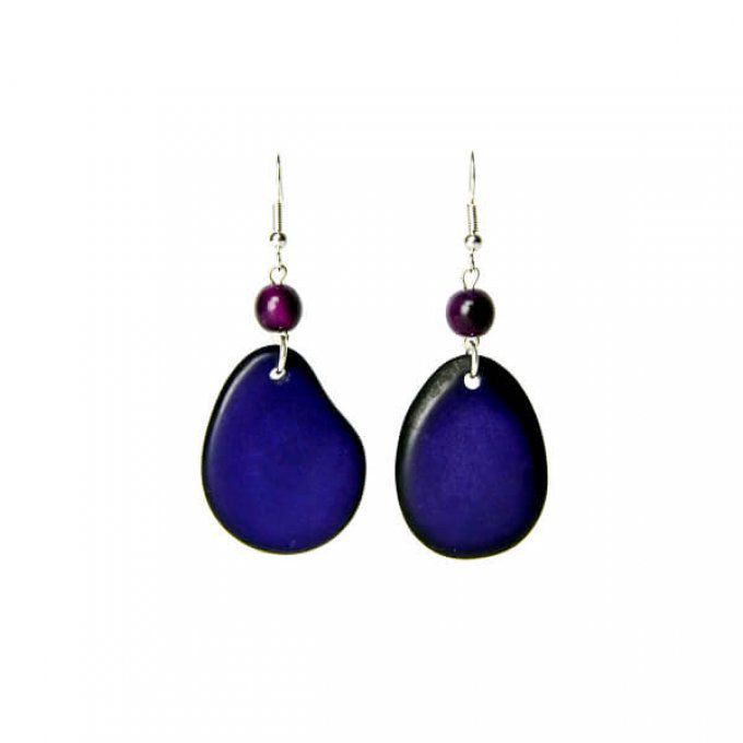 Boucles d'oreilles pétales violettes 