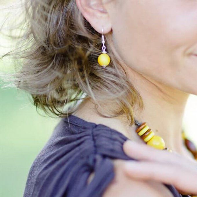 boucles d'oreilles éthiques jaune