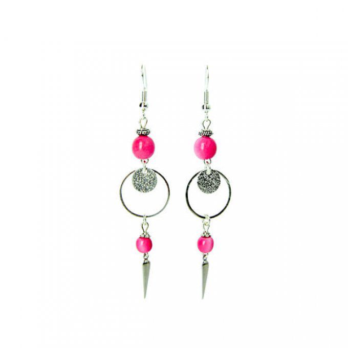 Boucle d'oreille Mélodieuse rose