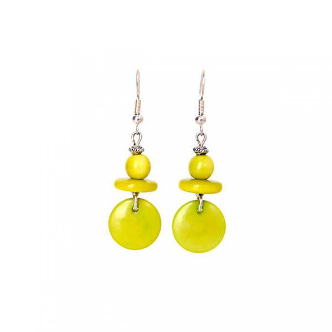 Boucles d'oreilles Harmonie vert citron