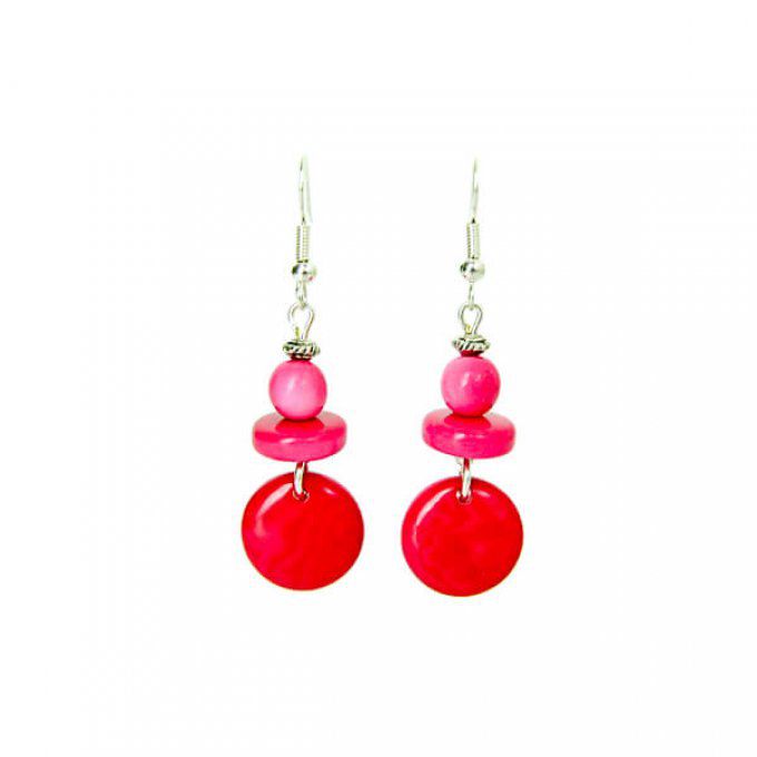 Boucles d'oreilles Harmonie naturelles rose