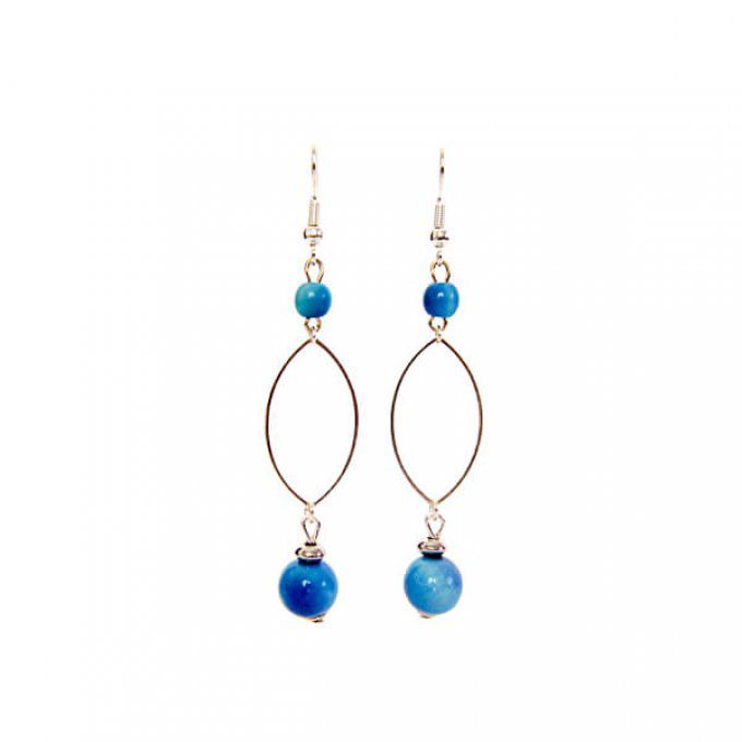 Boucles d'oreilles turquoise perles naturelle
