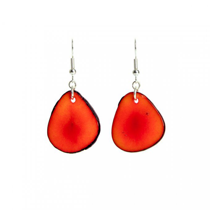 Boucles d'oreilles pétales d'ivoire végétal orange