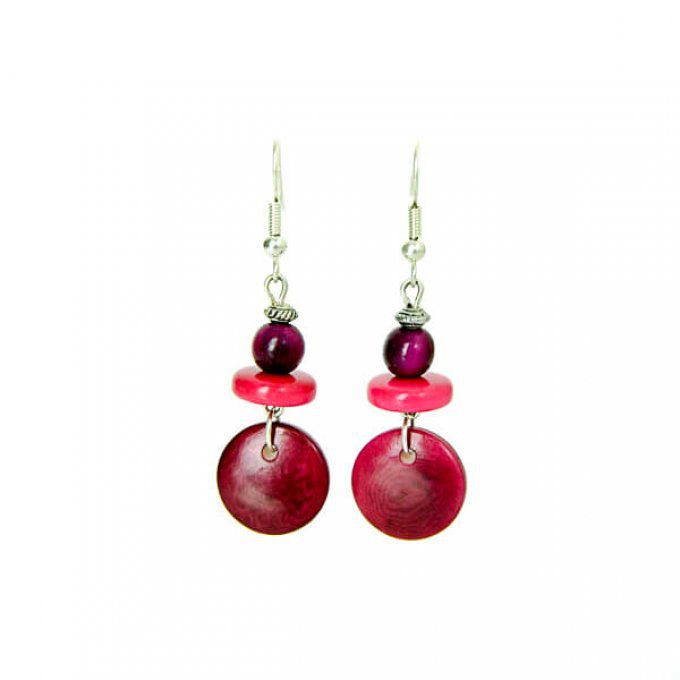 Boucles d'oreilles Harmonie violet rose