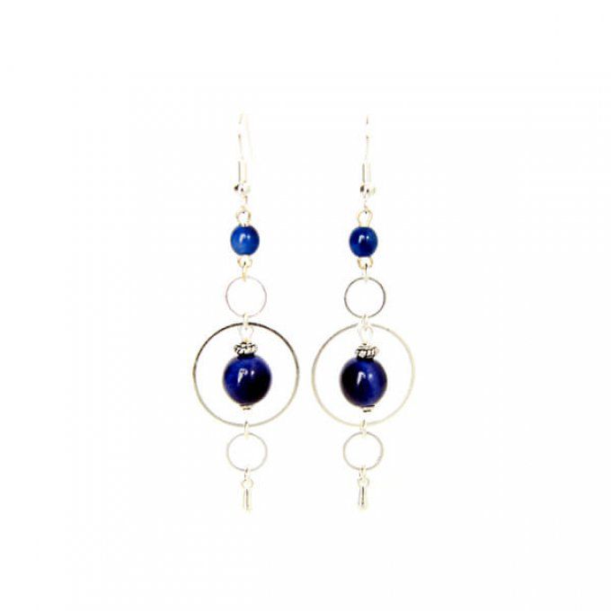 Boucles d'oreilles Douceur bleu nuit
