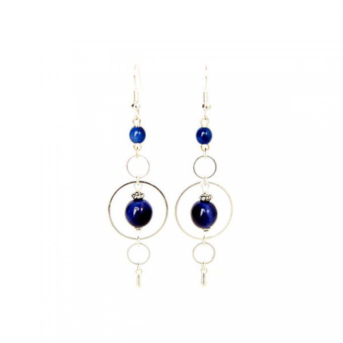 Boucles d'oreilles Douceur bleu nuit