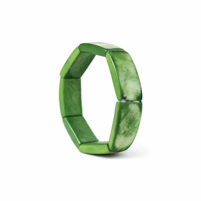Bracelet Bohème en Tagua vert