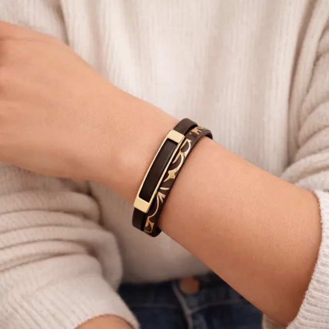 Bracelet Lifestyle marron & or