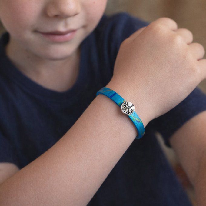 Bracelet CréaCuir Kids bleu