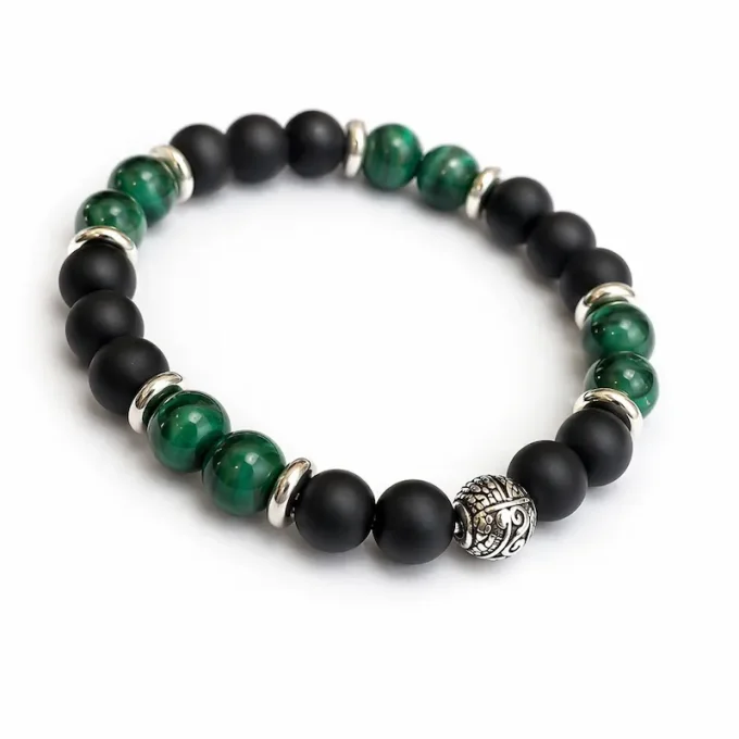 Bracelet Malchite & Agate mate