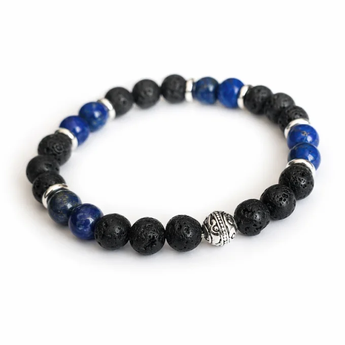 Bracelet Lapis Lazuli & Pierre de lave
