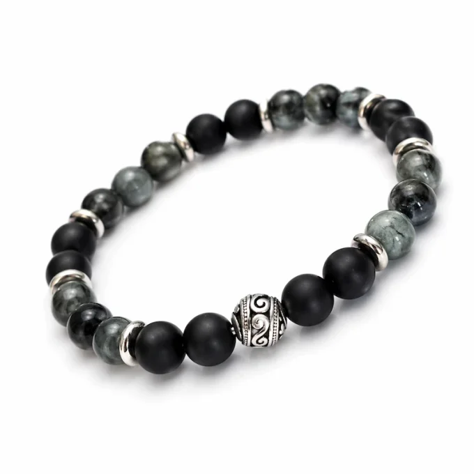 Bracelet Oeil d'aigle & Agate mate