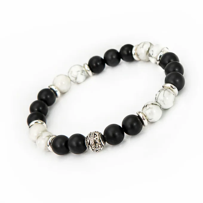 Bracelet Howlite & Agate mate